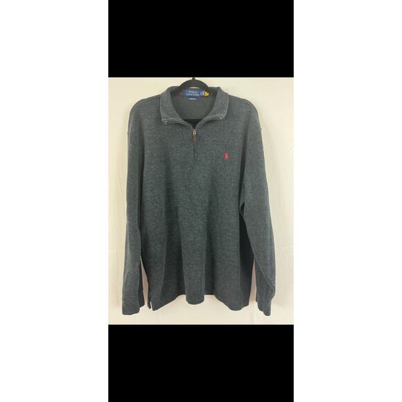 Ralph Lauren Polo Men’s XL Grey Cable-Knit Cotton Sweater Classic Crewneck - Picture 3 of 9